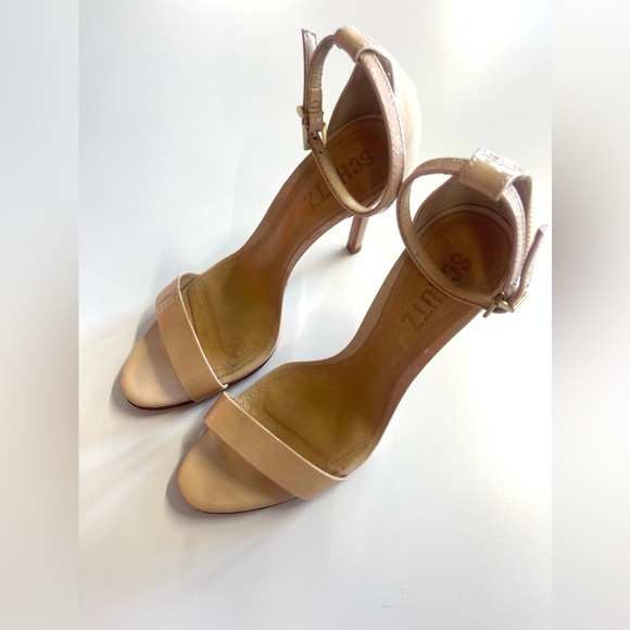 SCHUTZ Cadey Lee Nude / Tan Sandal Heel sz 5.5 - Picture 4 of 15